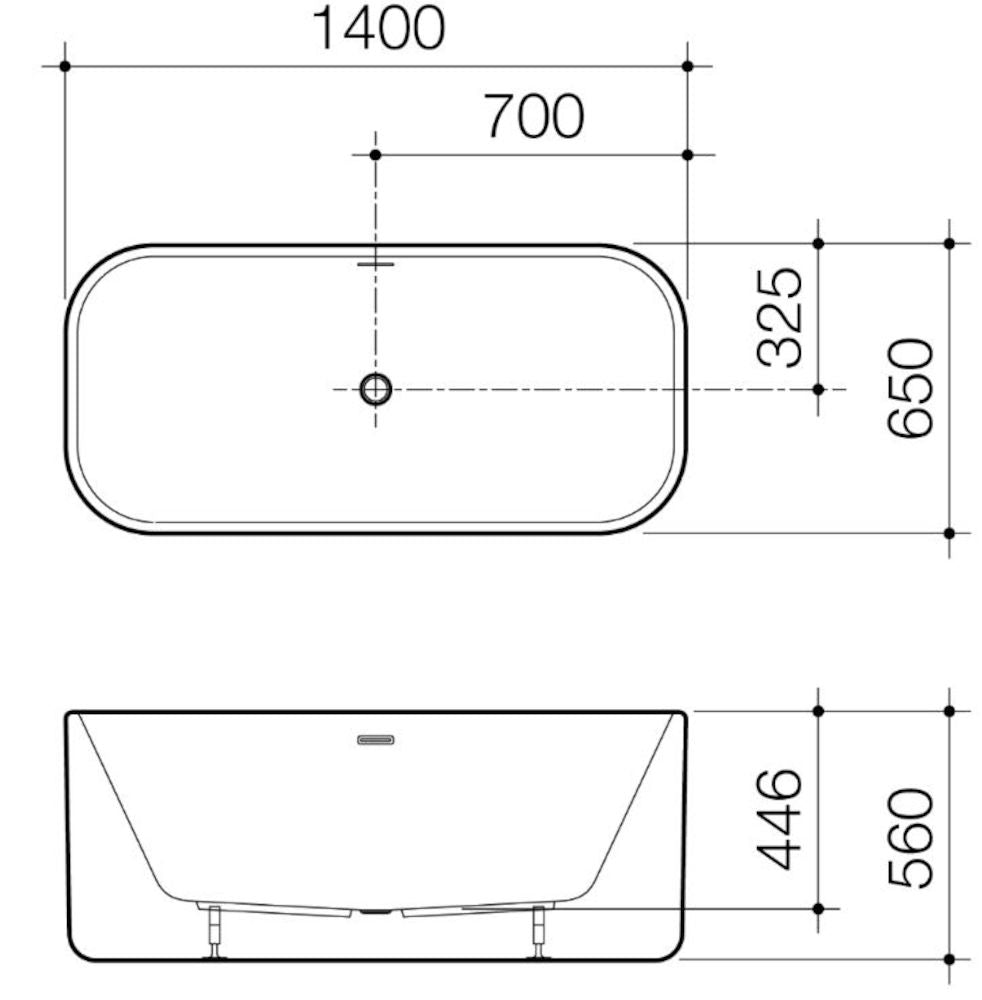 Caroma Luna 1400mm Freestanding Bath