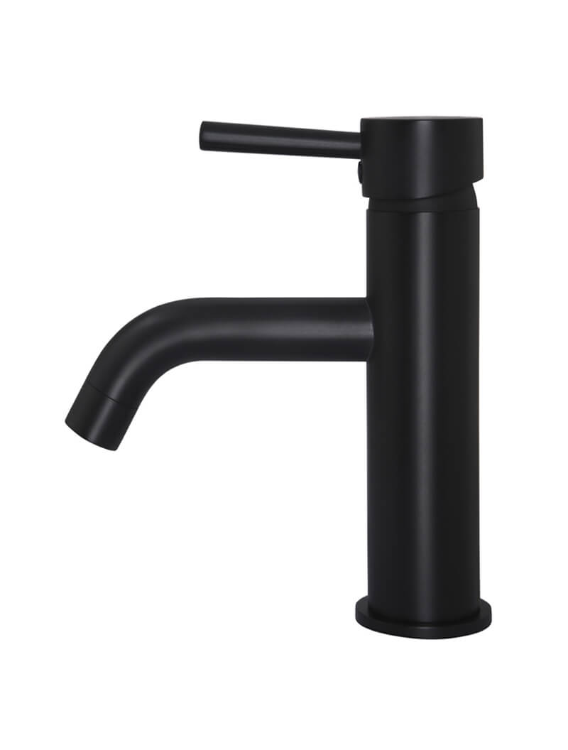 Meir Round Basin Mixer Curved Matte Black