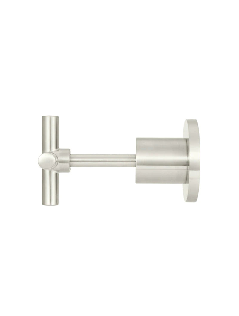 Meir Round Brushed Nickel Cross Handle Jumper Valve Wall Top Assemblies